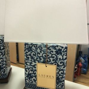 COPY - Ralph Lauren original dark blue and white lamp . 2 available